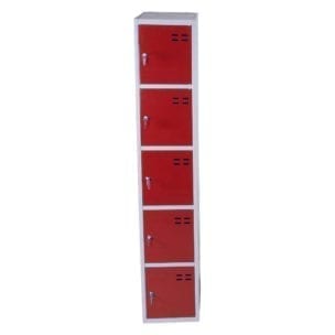 Cityramp Storage locker with 5 compartments red