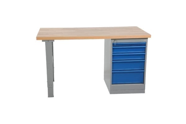 Cityramp Worktable with 5 drawers oak board 1600x800mm