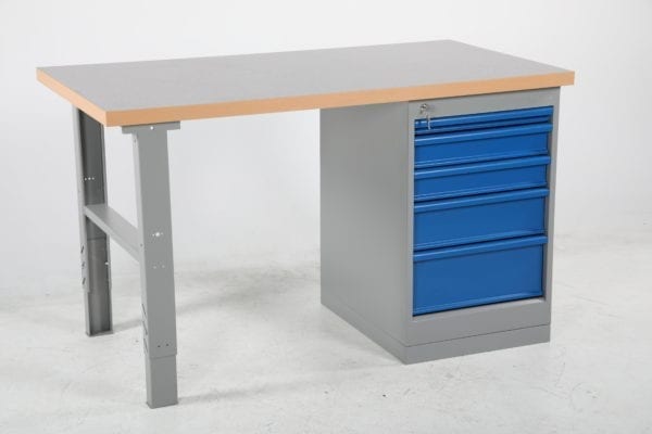 Cityramp Worktable with 5 drawers vinyl board 1600x800mm