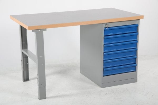 Cityramp Worktable with 6 drawers vinyl board 1600x800mm