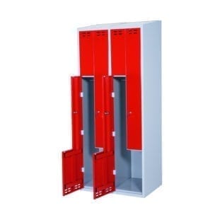 Cityramp Z-model clothing cabinet-locker with 4 doors red
